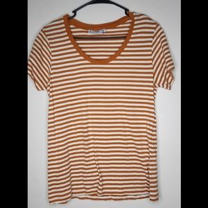 MNG Basics Women's Medium Orange Striped T-Shirt
